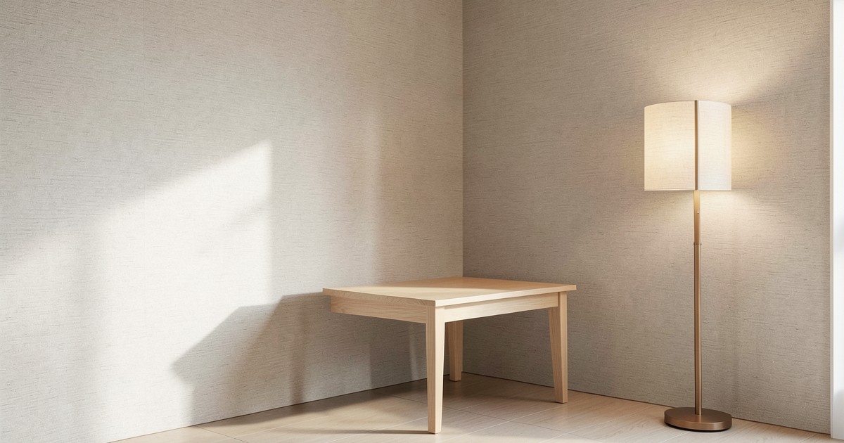 和紙の質感がある壁紙をあしらった、落ち着いた和モダンな部屋の風景